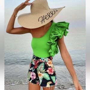 Zara One Shoulder Ruffle Bodysuit